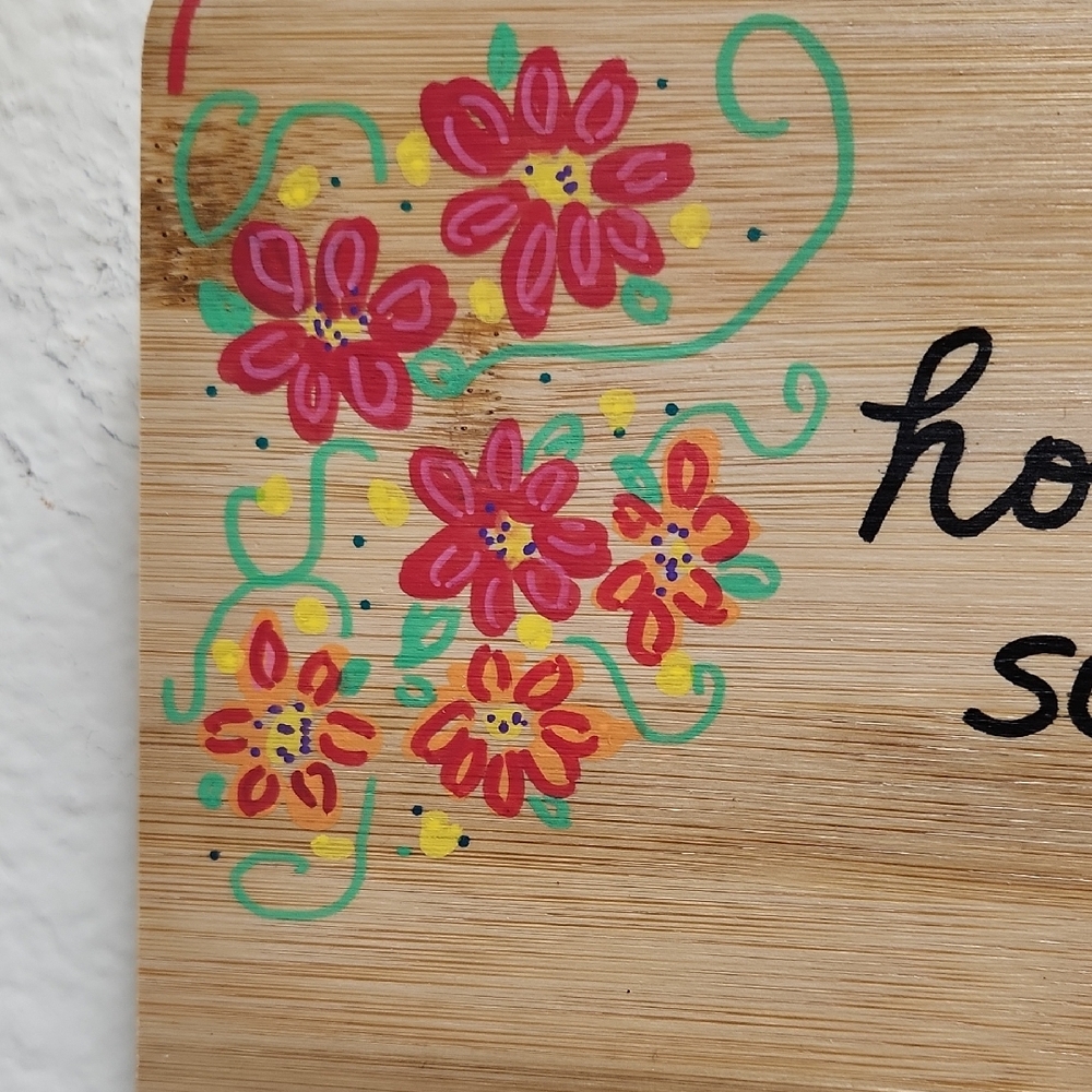 Handcrafted  Home Sweet Home Sign 6 x 9 Inch on Bamboo Wood Wall Decor - Picture 4 of 5